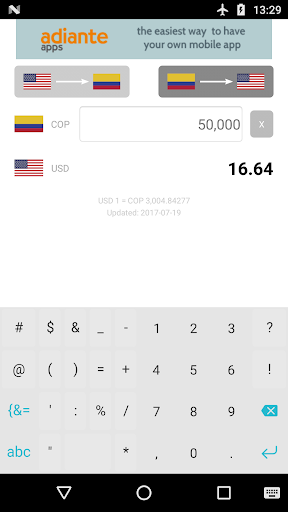 Dollar to Colombian Peso Screen 2