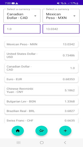 Android application Currency converter screenshort