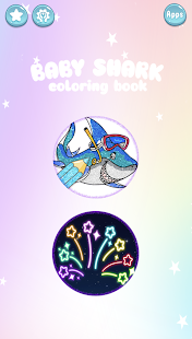 Baby Shark Coloring Book Glitter