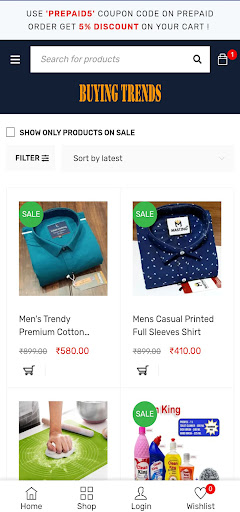 Buying Trends Shopping App Screen 2