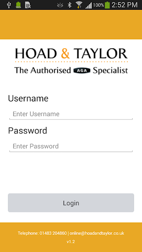 Android application Hoad and Taylor Customer App screenshort