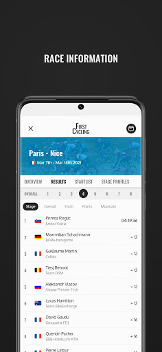 Screenshot of FirstCycling