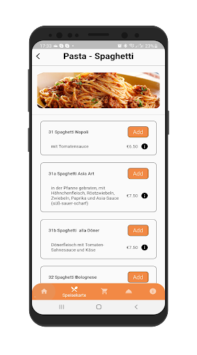 Priti´s Pizzaservice Screen 2