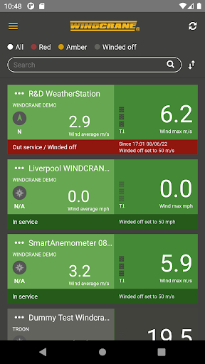 Android application WINDCRANE Go screenshort