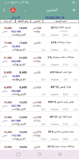 المبيعات , المشتريات , المخزون Screen 3