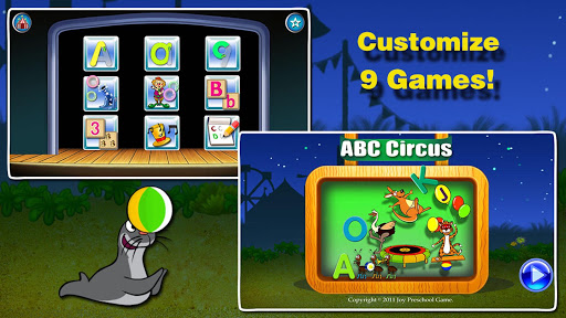 Android application ABC Circus - tracing alphabet screenshort