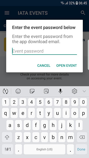 IATA EVENTS Screen 2
