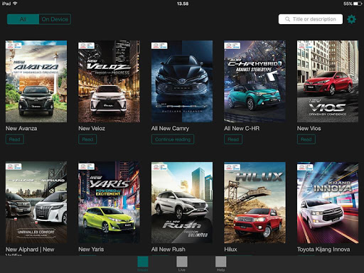 Android application TOYOTA E-CATALOG screenshort