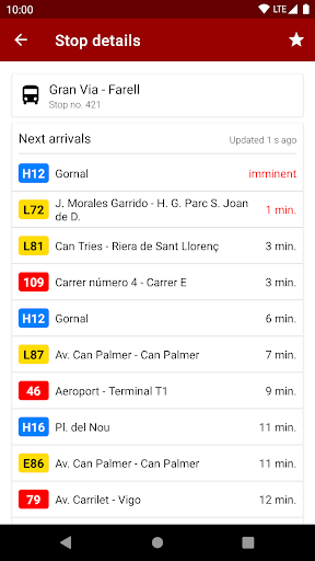 Next bus Barcelona Screen 3