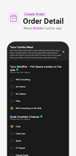 Tastio: Point of sale Screen 3