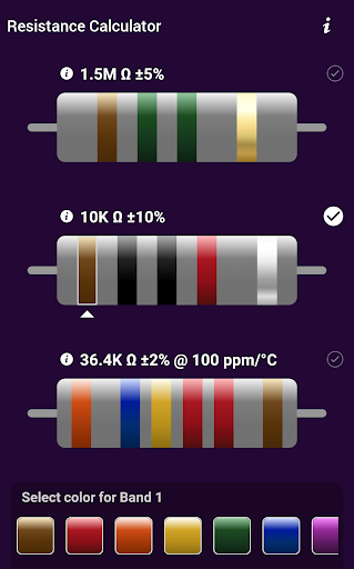 Resistance Calculator Screen 2