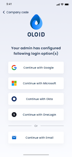 Android application OloID screenshort