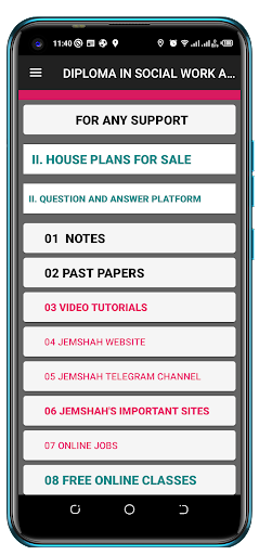 Android application SOCIAL WORK AND COMMUNITY screenshort