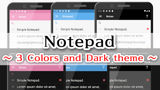 Android application Notepad 3Colors and Dark theme screenshort