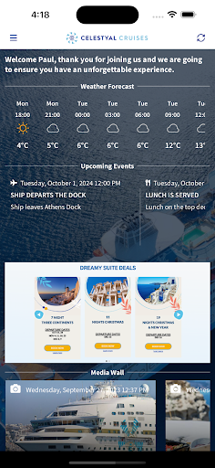 Celestyal Events Screen 2