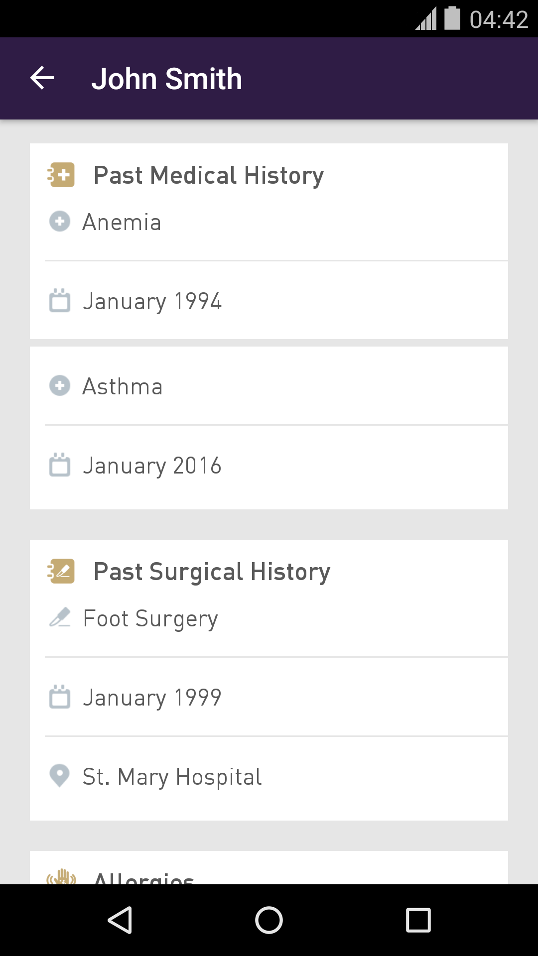 Android application MINA Health screenshort