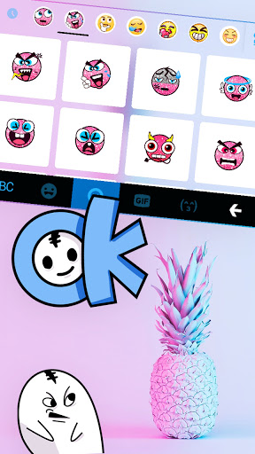 Pineapple Pastel Keyboard Back Screen 3