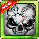 Drawing skulls step by step icon