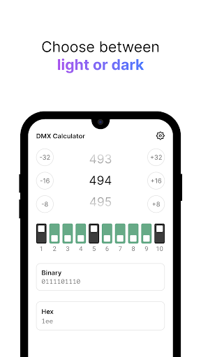 DMX (DIP Switch) Calculator Screen 2