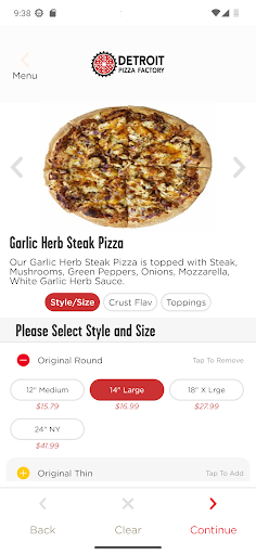Screenshot of Detroit Pizza Factory
