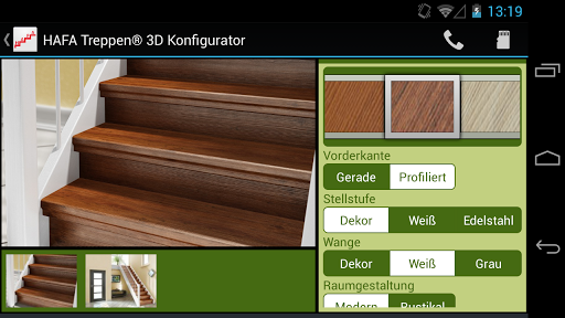Android application HAFA 3D Konfigurator screenshort