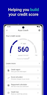 Aqua credit card Screenshot