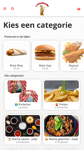 Android application 't Frietboerke screenshort