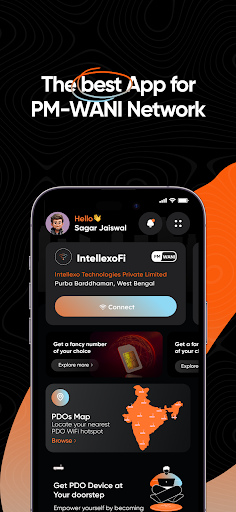Android application IntellexoFi: PM-WANI Connect screenshort