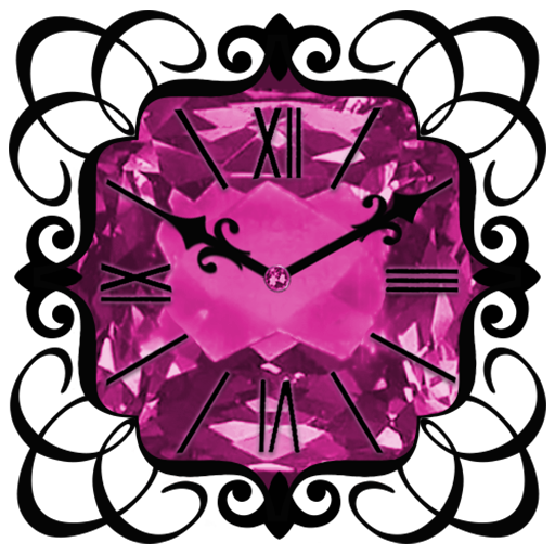 Ruby Pink Diamond Clock Widget - AppWisp.com