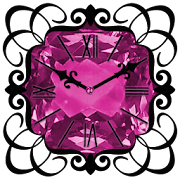 Ruby Pink Diamond Clock Widget