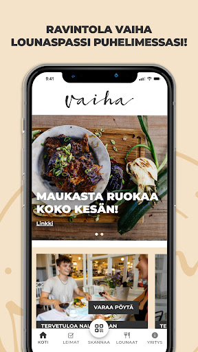 Android application Vaiha Lounaspassi screenshort