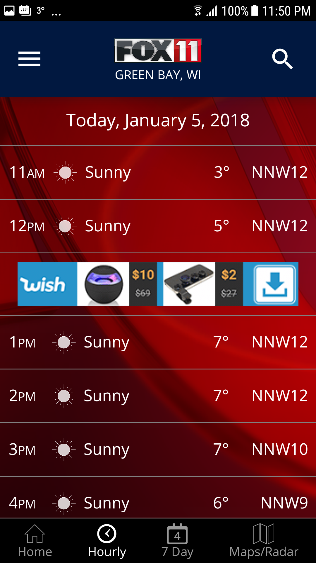 Android application FOX 11 Weather screenshort