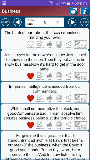 Status Quotes & Posts Screen 2