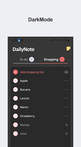 Screenshot of DailyNote - Checklist, Notepad