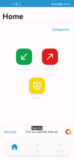 Android application Accounting screenshort