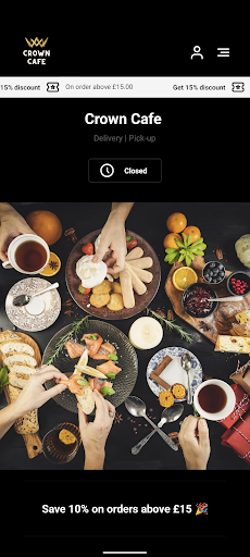 Android application Crown Cafe screenshort