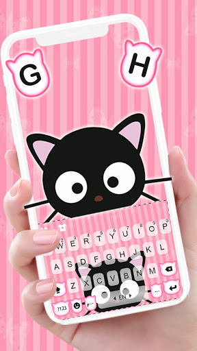 Android application Cute Black Kitten Keyboard Bac screenshort