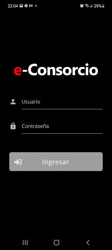 Android application e-Consorcio screenshort
