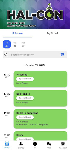 Android application Hal-Con 2023 screenshort