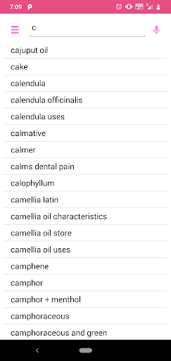 Aromachology Dictionary Screen 2