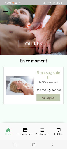 Android application Massage Suédois screenshort