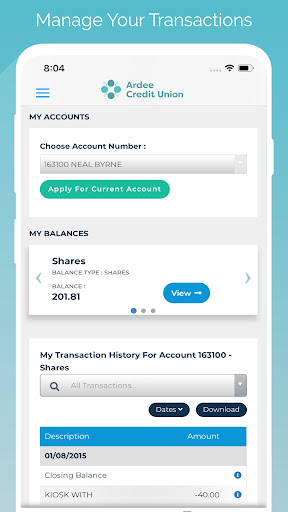 Ardee Credit Union Screenshot