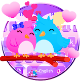 Purple Cute Love Birds Couple Keyboard Theme icon