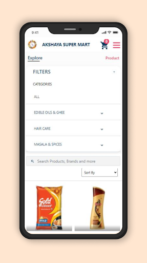 Android application Akshaya supermarket screenshort