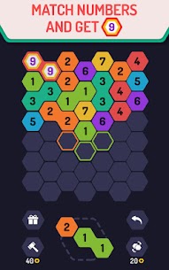 UP 9 – Hexa Puzzle! Merge Numbers to get 9 7