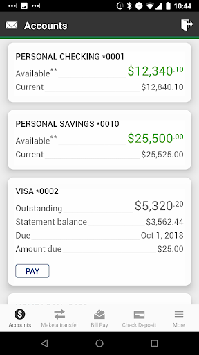 Android application City State Bank Mobile screenshort