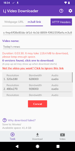 Lj Video Downloader (m3u8,mp4) 3