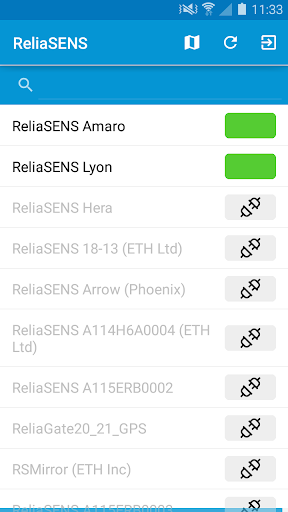 Android application Eurotech ReliaSENS screenshort