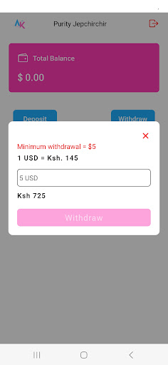 Android application App Kash screenshort