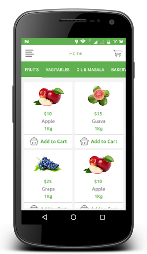 Android application Grocery Template screenshort